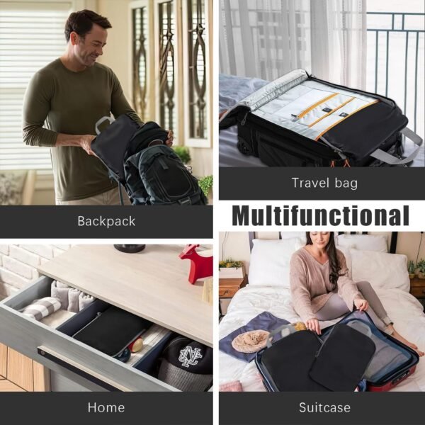 4 Set Compression Packing Cubes Travel - Travel Accessories Expandable Packing Organizers for Carry On - Essentials Luggage Bags - Image 7