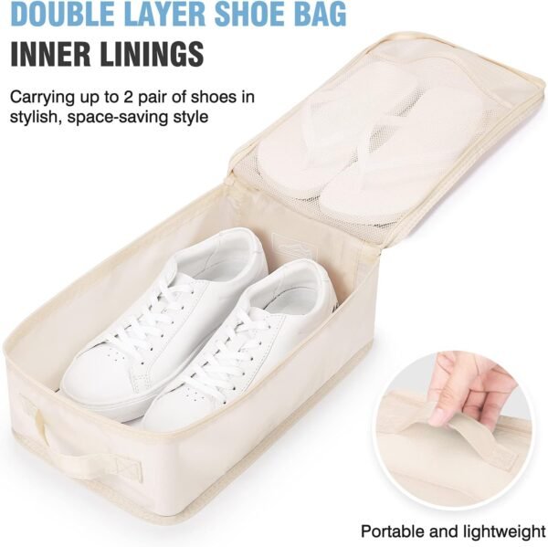 Mossio 6 Set Packing Cubes with Shoe Bag - Lightweight Travel Luggage Suitcase Organizers - Image 2