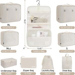 BAGAIL 6 Set/8 Set/10 Set Packing Cubes Various Sizes Packing Organizer for Travel Accessories Luggage Carry On Suitcase