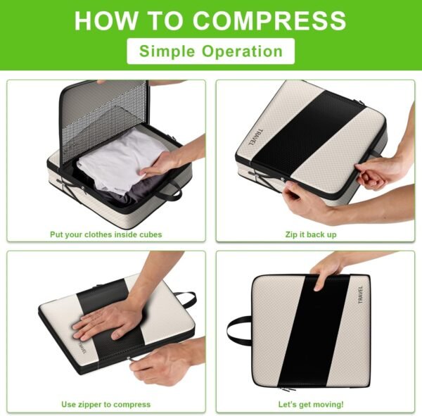 Compression Packing Cubes for Suitcases, UNTIFUL 6 Set Travel Organizer Cubes for Travel Essentials - Image 3