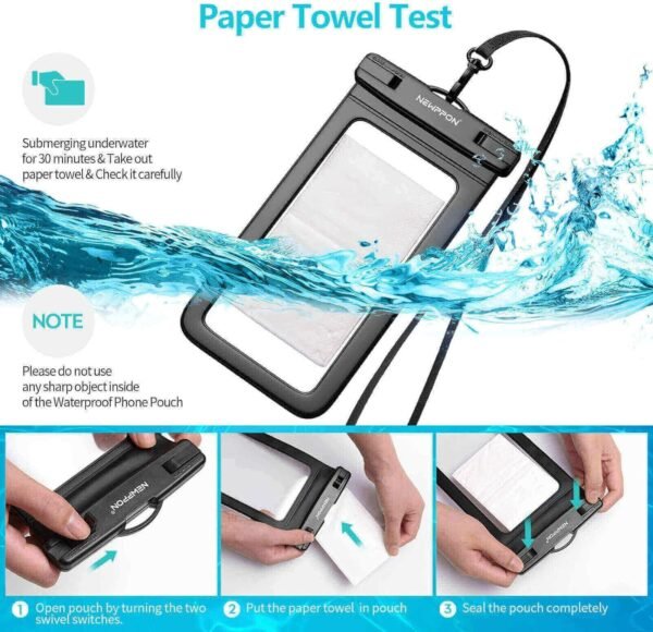 4 Pack 8.5“ Waterproof Cell Phone Pouch - Underwater Dry Bag Case Lanyard - Water Proof Clear Holder Protector for iPhone 16 15 14 Pro Max Plus Samsung Galaxy S25 S24 Ultra Note for Beach Swimming - Image 5
