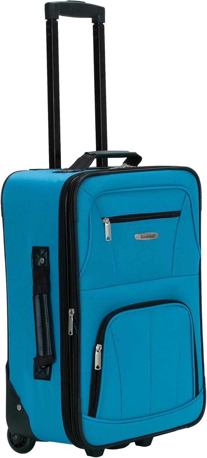 Rockland Journey Softside Upright Luggage Set,Expandable, Turquoise, 4-Piece (14/19/24/28) - Image 10