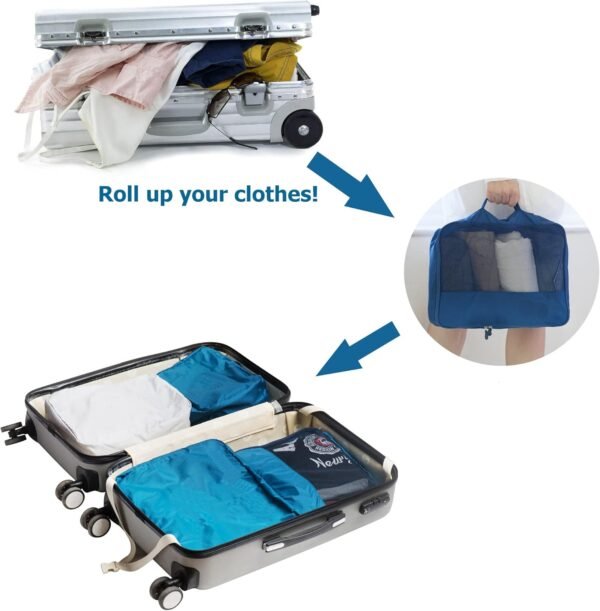 DoubleTrip Extra Large Packing Cubes for Travel Suitcase Organizer - Fit 28inch Luggage Set of 6 with 3 Sizes Travel Cubes Space Saver Baggage Bag - Image 7