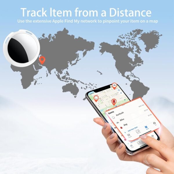 2 Pack Air Tracker Tag [Apple MFi Certified] Pair with Apple Find My(iOS Only) Bluetooth Smart Air Tag Key Finder Item Locator Waterproof Finder Worldwide Tracking for Pet Wallet Backpack Dog Luggage - Image 5