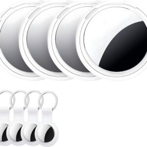 4 Pack Air Tracker Tags [Apple MFi Certified] Pair with Apple Find My(iOS Only) Smart Bluetooth Tracking Tags Key Finder Item Locator Waterproof Worldwide Tracker for Pets Wallet Backpack Dogs Luggage