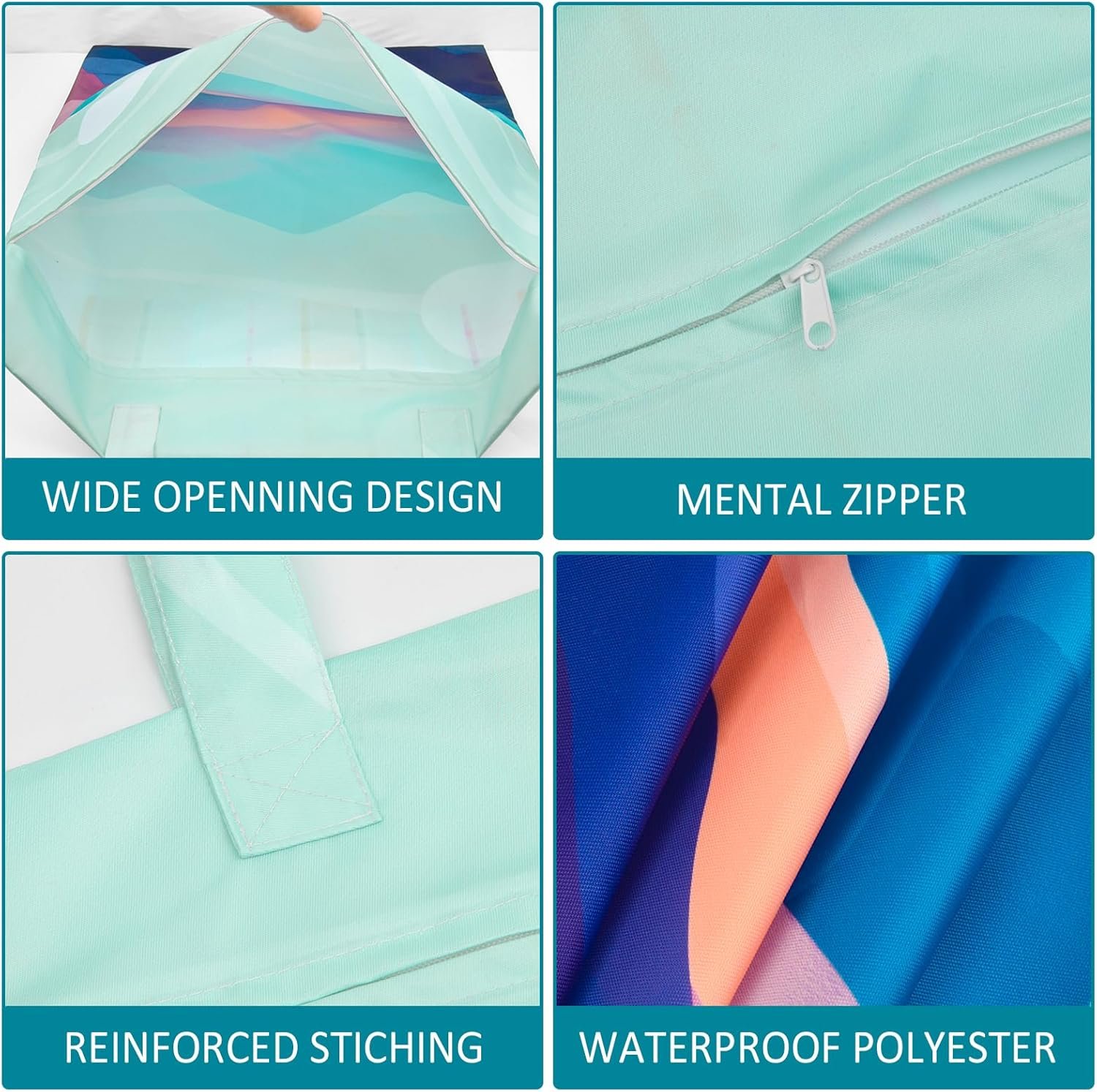 2 Pcs Large Travel Laundry Bags - Waterproof with Handle, Washable Dirty Clothes Bags for Travel, Wet/Dry, Gym, Swimming Pool & College Dorm - Image 4