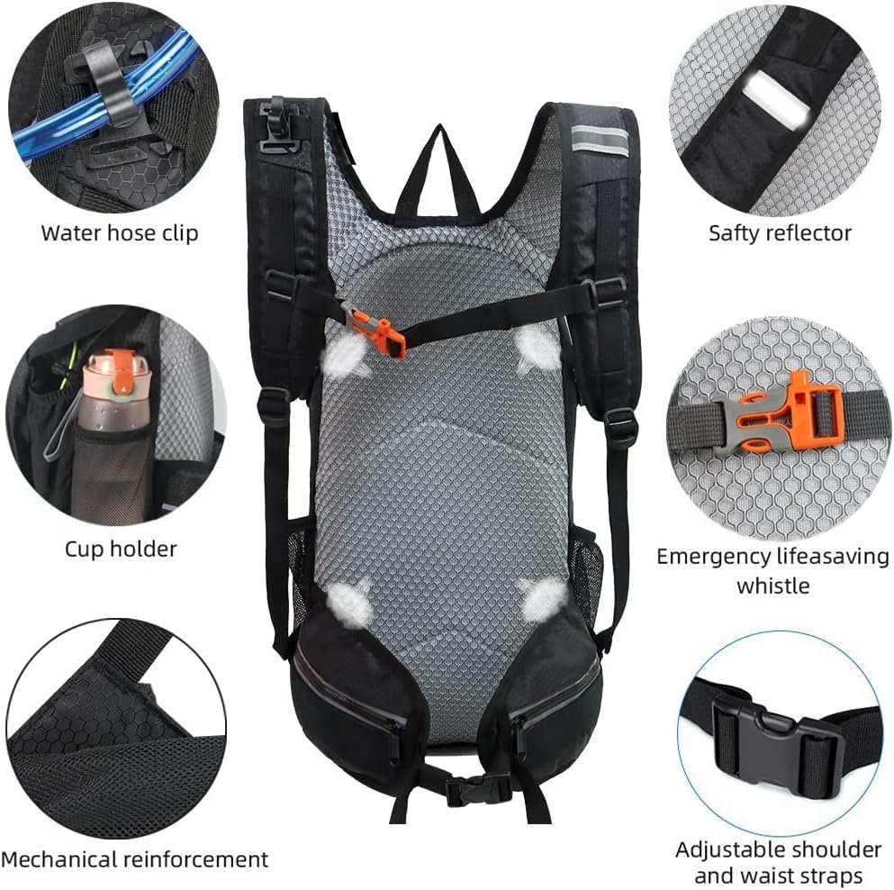 Hiking Daypack Waterproof Biking Backpack 15L Lightweight Durable Backpack for Ski Snowboarding Running MTB Cycling - Image 6