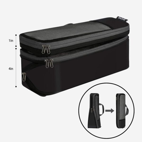 BAGAIL 4 Set/6 Set/8 Set Compression Packing Cubes Travel Accessories Expandable Packing Organizers (Half Mesh, 6-Black) - Image 6