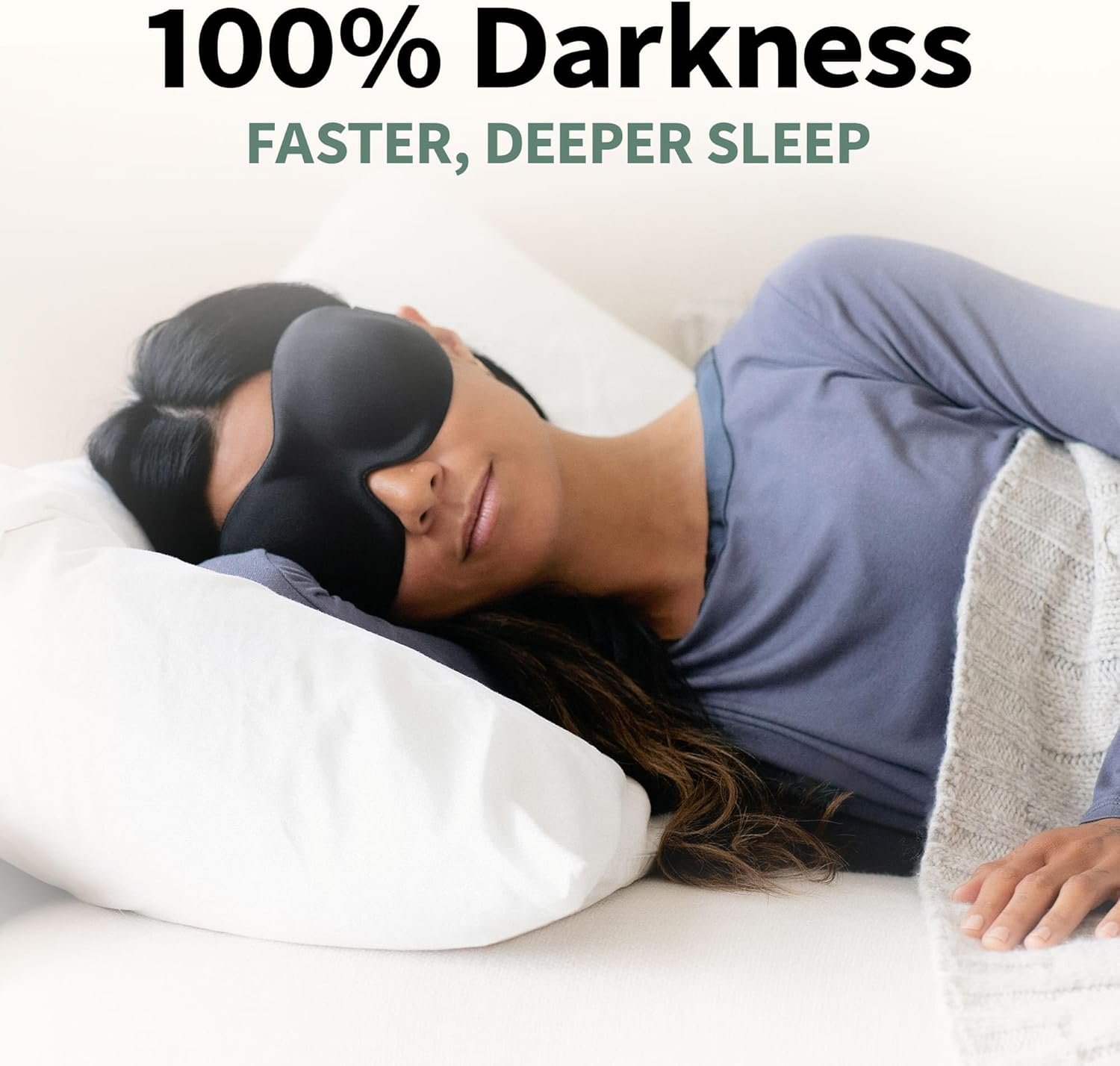 Nidra Contoured Sleep Mask for Side Sleepers – Zero Pressure Fit, 100% Light Blocking Eye Shade for Sleeping & Travel – Black, Standard Size - Image 5