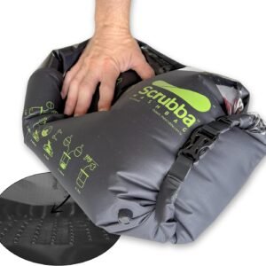 Scrubba Wash Bag Portable Washing Machine – Lightweight Manual Washing Machine for Travel, Camping, Laundry, Baby Clothes – Travel Essentials, Gift – use with Laundry Detergent/Sheets – 5.3 oz.
