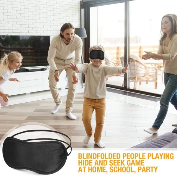 Tarpop 200 Pcs Eye Mask Sleeping Blindfold Eye Cover with Adjustable Strap for Games Party Team Building Travel Individually Wrapped Sleep Mask for Women Men(Black) - Image 7