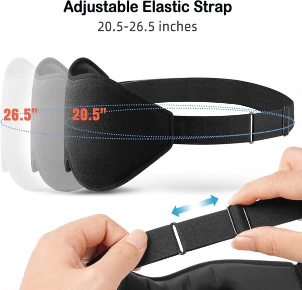 LitBear Sleep Mask for Side Sleeper Women Men, Eye Mask for Sleeping Light Blocking, 3D Contoured Cup Sleeping Mask, Soft Breathable Sleep Eye Mask with Adjustable Elastic Strap for Flight Nap - Image 6