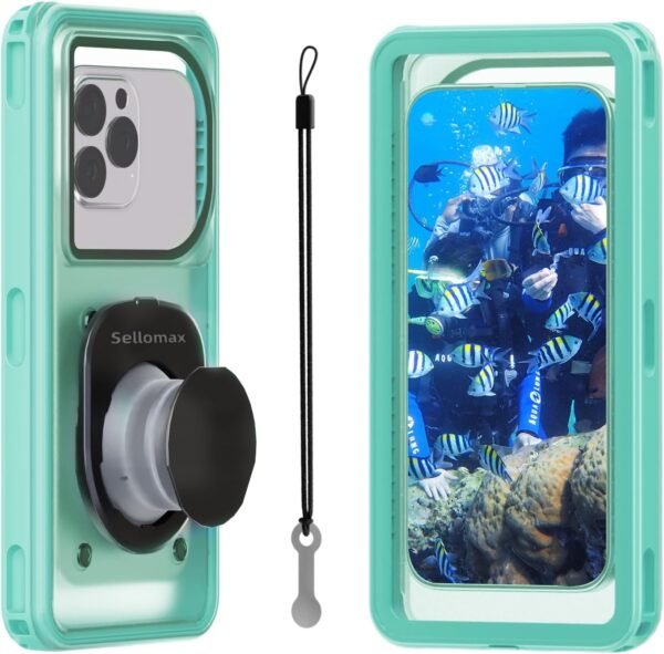 Waterproof Phone Pouch for Snorkeling with Lanyard IPX8 Waterproof Phone Case Underwater Touch/Photo Shockproof Heavy Duty Drop-Proof for iPhone 16 Pro Max/17/15/14/13 All Cell Phones-Green
