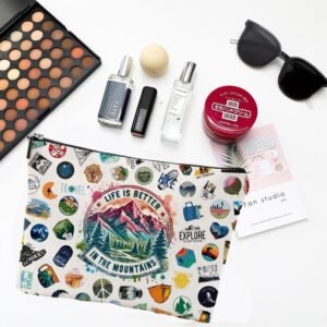 Hiking Gifts for Women, Hiking Gear, Hiking Accessories, Hiking Makeup Bag for Hiker Camper Mountain Nature Lover Gift Camping Gift