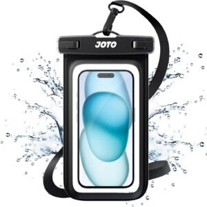JOTO Up to 7″ Universal Waterproof Phone Case for iPhone 16 15 14 13 Plus Pro Max, IPX8 Cellphone Dry Bag 12 11 Pro Max XR X 8 7 6S Plus SE, Galaxy S23 S22 S21 S20+ S20 S10 Plus Note, Pixel -Black
