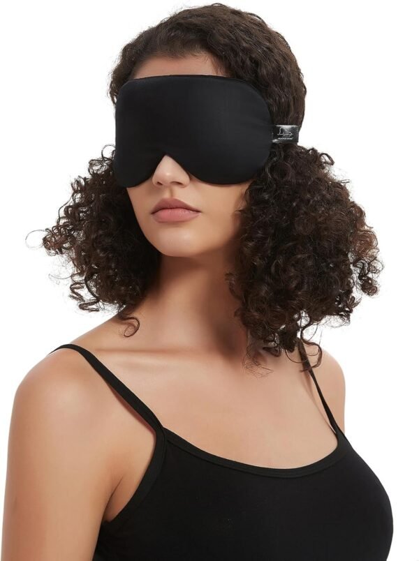 Alaska Bear Sleep Mask Silk Cover Eye Contour for Pressure-Free Sleeping, Upgrade Over Conventional Flat Satin Eye Masks, Machine Washable - Image 4