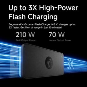 Segway eKickScooter Flash Charger – 48V 1.3A Fast Electric Scooter Charger, Compatible MAX G3, F3, F3 Pro, GT3, ZT3 Pro | Compact, Reliable, and Safe Charging