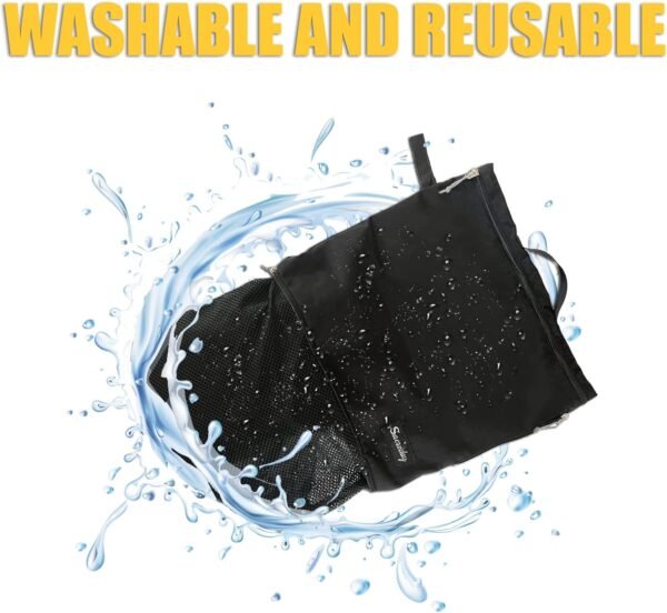 Dirty Laundry Bag for Traveling-Mesh Laundry Bags XL Travel Gym Healthcare Workers Laundry Sports Fitness Swimwear Camping Portable Wash Bag XL (Black) - Image 4