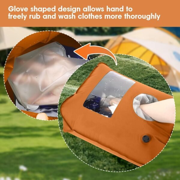 Laundry Solution for Hostels Camping Backpacking Dorm Rooms RV and Mini Scout Trips Portable Washing Machine Hand Wash Bag for Baby Clothes Manual Washer Dry Bag Outdoor Light Weight Washbag - Image 3