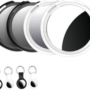 Air Tracker Tags 4 Pack [Apple MFi Certified] Pair with Apple Find My(iOS Only) Smart Bluetooth Tracking Tags Key Finder Item Locator Waterproof Worldwide Tracker for Pets Wallet Backpack Dogs Luggage