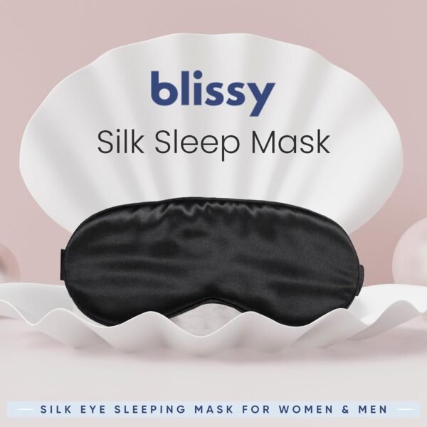 Blissy Silk Sleep Mask - Silk Eye Sleeping Mask for Women & Men for Total Blackout - Silk Eye Mask - 100% Pure Mulberry Silk, 22 Momme 6a Fibers - Blindfold Silk Sleep Mask Side Sleeper Eye Cover - Image 8