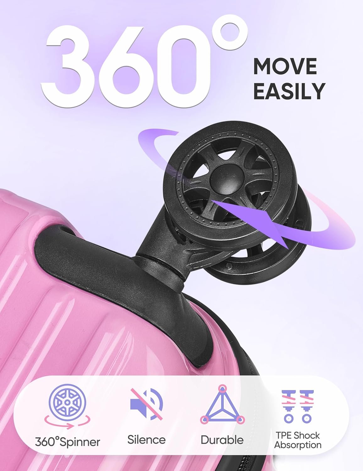 Carry on Luggage - Airline Approved Suitcases with Spinner Wheels, Built-In TSA Lock,Hard Shell Expandable Suitcases - Image 3