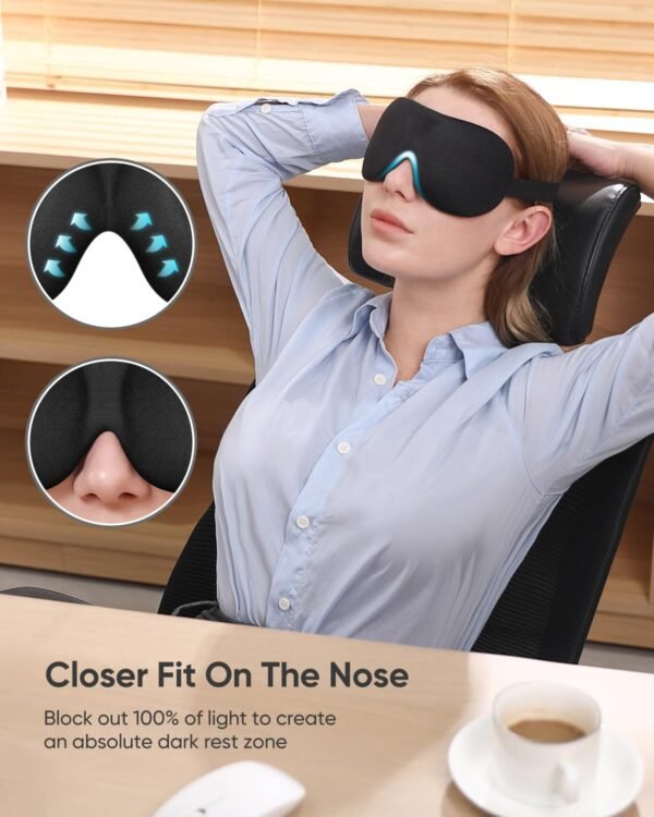 LKY DIGITAL Sleep Mask for Side Sleeper 3 Pack, Blackout 3D Eye Mask for Sleeping, Night Blindfold for Men Women - Image 4