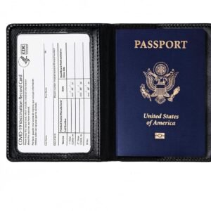 2 Pcs Passport holders，Ultra Slim passport wallet，PU Leather Passport Cover for Women and Men