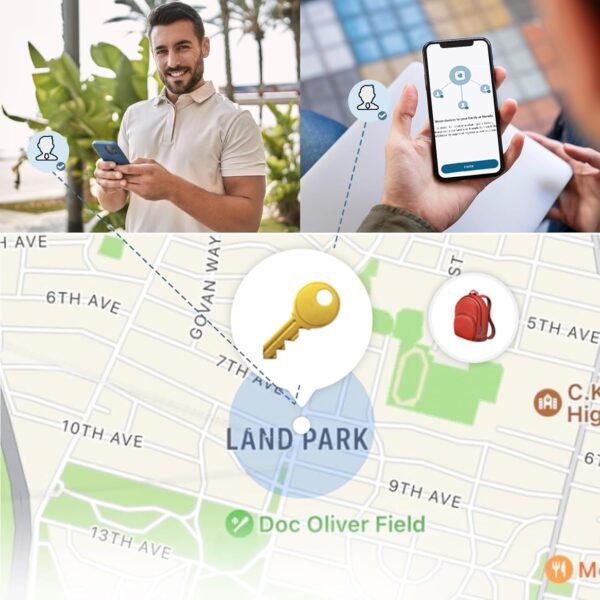 ANNNWZZD Air-Tag 4 Pack Item Finders with Apple Find My APP (iOS Only) Air Tags Help You Track Your Keys, Wallet, Luggage, Backpack, Super Lightweight, Comes with 4 Beautiful Keyrings - Image 5