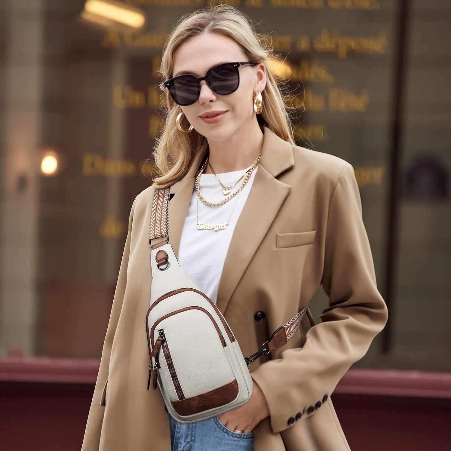 CLUCI Crossbody Bags for Women - Sling Backpack Travel Bag in Leather - Image 2