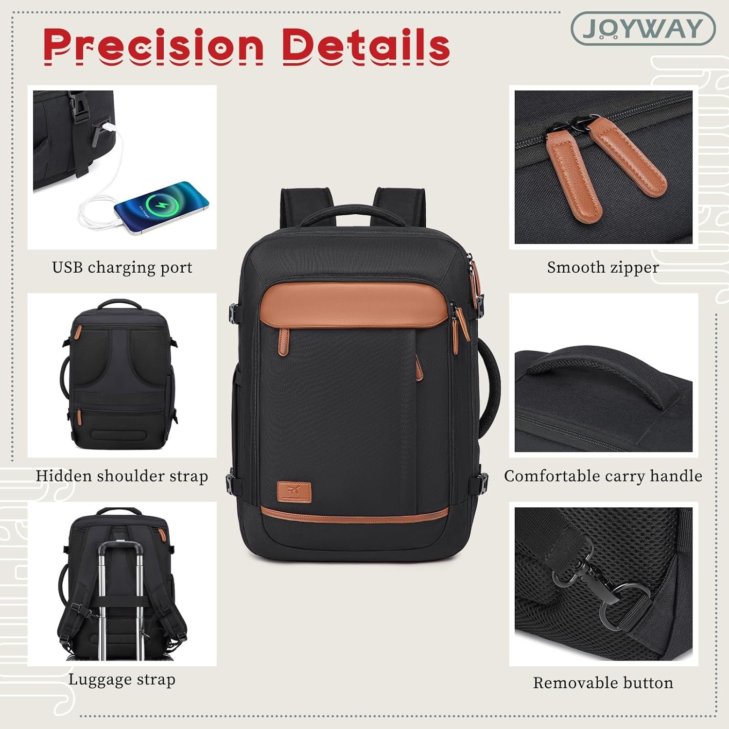 Joyway Expandable Luggage Sets 5 Piece, Lightweight Hard Shell Travel Suitcase Set with Spinner Wheels and TSA Lock - Image 6