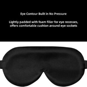 Alaska Bear Sleep Mask Silk Cover Eye Contour for Pressure-Free Sleeping, Upgrade Over Conventional Flat Satin Eye Masks, Machine Washable
