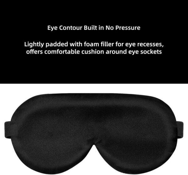 Alaska Bear Sleep Mask Silk Cover Eye Contour for Pressure-Free Sleeping, Upgrade Over Conventional Flat Satin Eye Masks, Machine Washable - Image 2