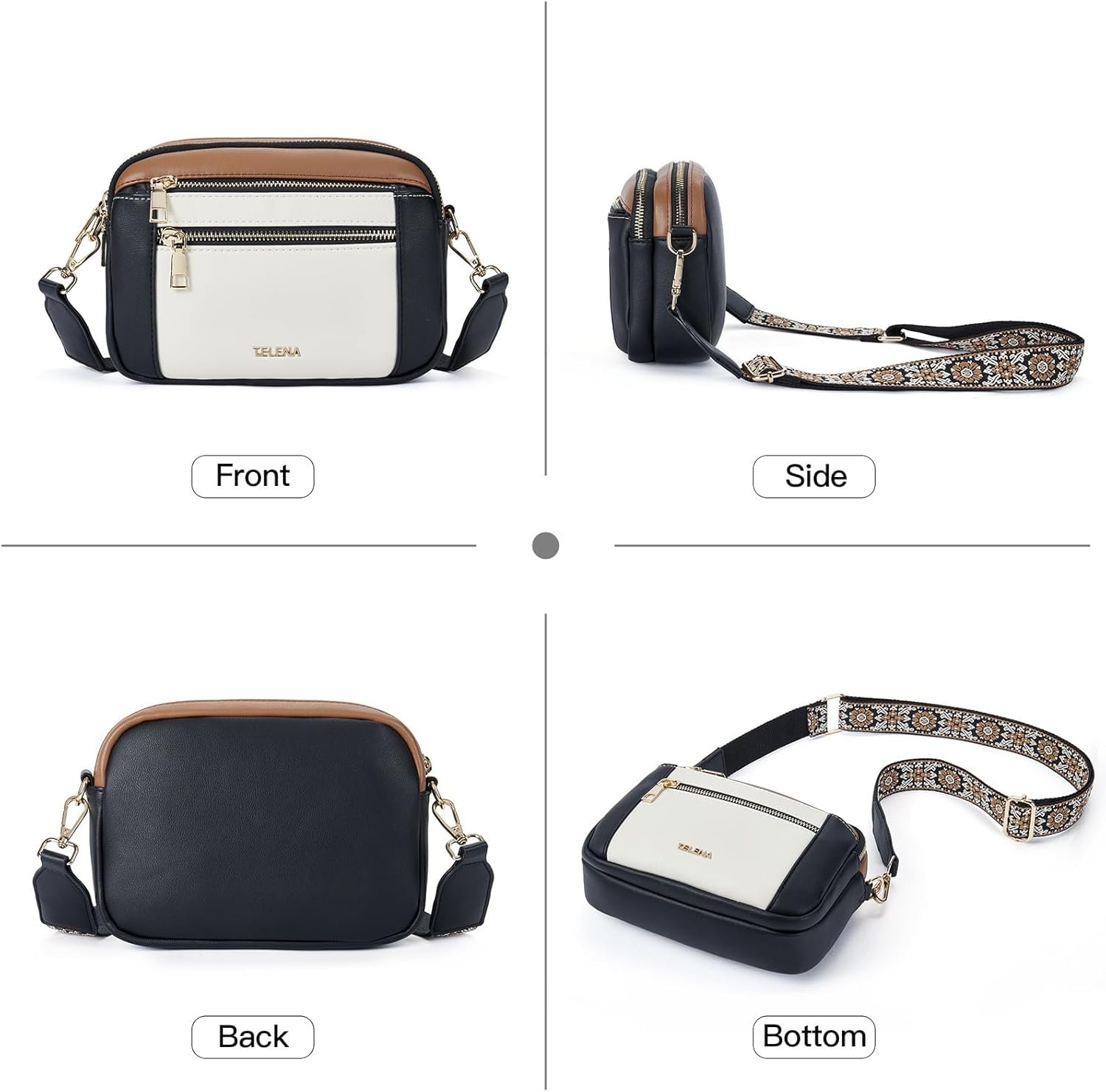 Telena Crossbody Purse for Women Small Crossbody Bags Trendy Vegan Leather with Adjustable Shoulder Strap - Image 7