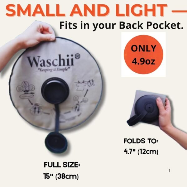 Waschii Pocket-Sized Portable Washing Machine for Camping, Hostels & Vanlife – Compact, Leakproof, Eco-Friendly – No Power or Sink Needed - Image 5
