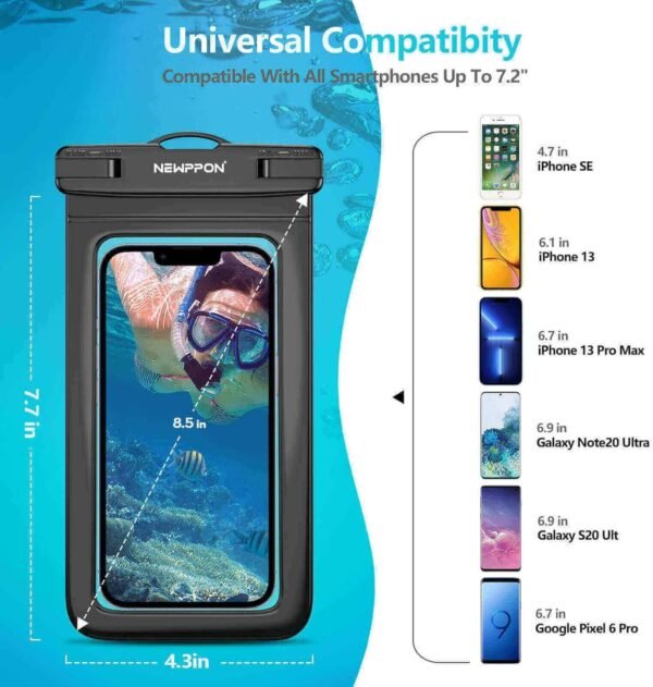 4 Pack 8.5“ Waterproof Cell Phone Pouch - Underwater Dry Bag Case Lanyard - Water Proof Clear Holder Protector for iPhone 16 15 14 Pro Max Plus Samsung Galaxy S25 S24 Ultra Note for Beach Swimming - Image 3