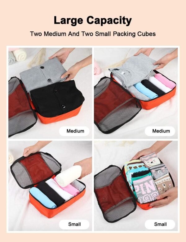 GOX Ultra Light 5 piece Packing Cubes Travel Luggage Organizer 1 Large 2 Medium 2 Small - Image 4