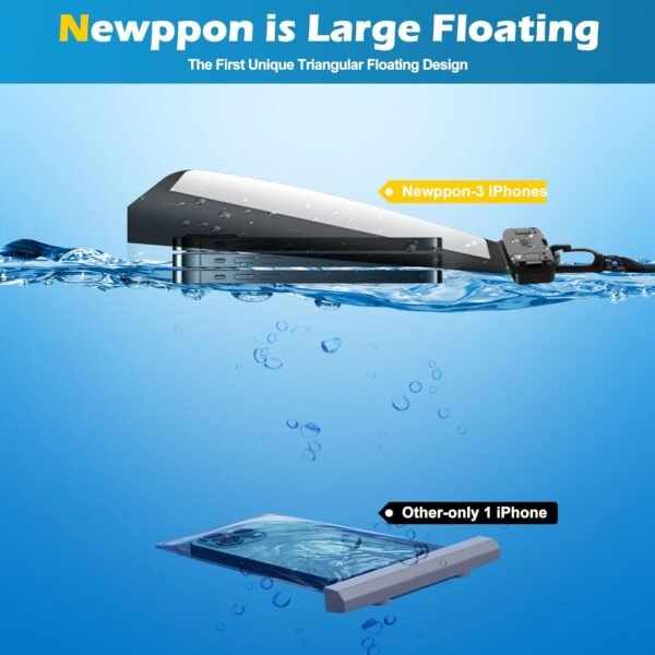 4 Pack Floating Waterproof Phone Pouch - Float Clear Cell Holder Protector with Lanyard - Universal Large Floatable Water Proof Dry Bag Case for iPhone 16 Pro Max Samsung Galaxy - Beach Swimming Pool - Image 4