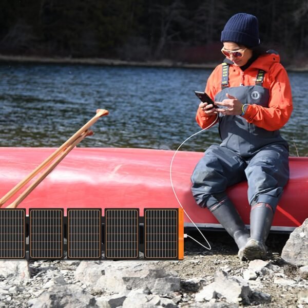 FlexSolar 60W Portable Solar Panels Chargers with PD3.0 USB-C,QC3.0 USB-A and DC Outputs Foldable IP67 Waterproof Power Emergency Camping for Small Power Station Generator,Phones, Power Banks, Tablets - Image 5