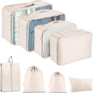 Packing Cubes for Travel – 8 Set Luggage Organizer Bags for Family, Mesh Breathable Travel Packing Cubes for Suitcases Durable Travel Essentials Bags Set