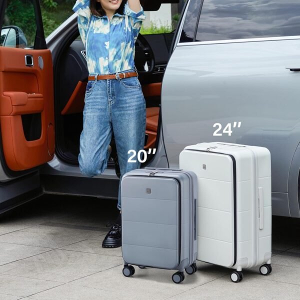 Hanke Hardside Expandable Checked Luggage, 24 Inch Top Opening Trunk Luggages with Spinner Wheels, All-PC Hard Shell Suitcase, Lightweight TSA Checked-Medium(Grey, 83L) - Image 9