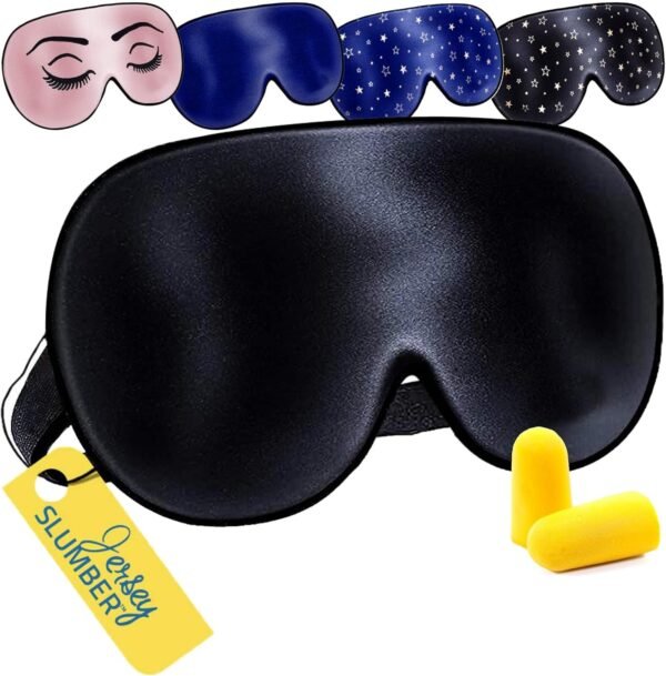 100% Silk Sleep Mask for A Full Night's Sleep | Comfortable & Super Soft Eye Mask with Adjustable Strap | Works with Every Nap Position | Best Sleeping Aid/Blindfold/Gift, Blocks Light Jersey Slumber - Image 8