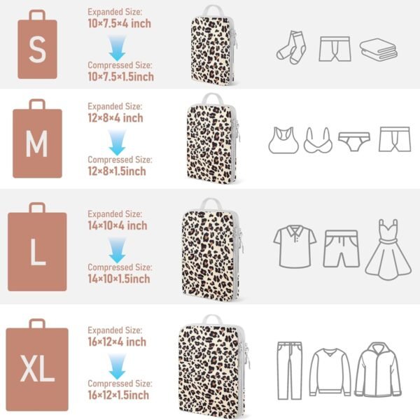 4-Piece Packing Cube Set - Lightweight Luggage Organizers for Travel, Vacation and Suitcases - Durable Accessories with Compression - Image 4
