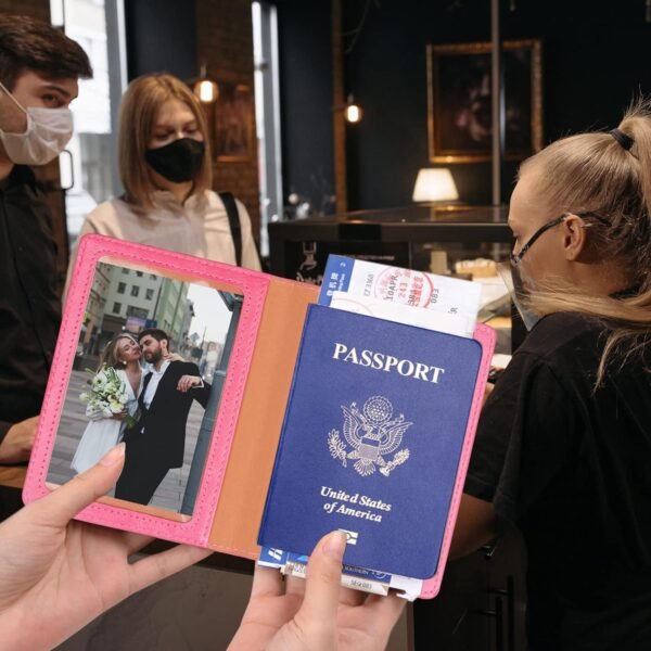 Herain Passport Holder for Travel 2 Pcs, Passport Cover Wallet Case Women Men Family Travel Cruise Ship Essentials, Passport Book Holders Travel Gifts Vacation Must Haves - Image 3
