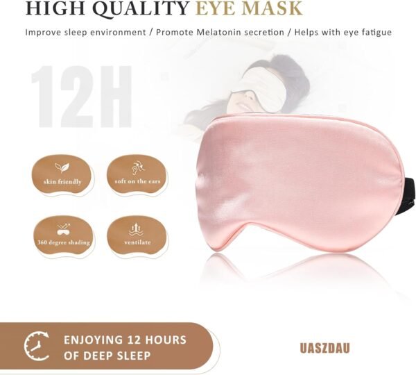 Eye Mask for Sleeping,3 Pack Silk Sleep Masks for Women Men-Blindfold for Travel on Airplane,100% Pure Silk Eye Mask for Sleep with Adjustable Strip - Image 5