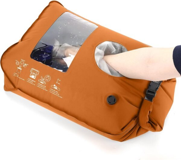 Laundry Solution for Hostels Camping Backpacking Dorm Rooms RV and Mini Scout Trips Portable Washing Machine Hand Wash Bag for Baby Clothes Manual Washer Dry Bag Outdoor Light Weight Washbag - Image 7
