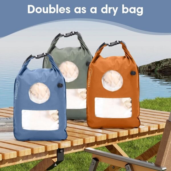 Portable Washing Machine for Camping RVing Travel Laundry Solution Washbag Kid Clothes Manual Washer Camp Dry Bags Self-sufficient Hand Wash Bag Backpacking Traveller RV Adventures Essential - Image 6