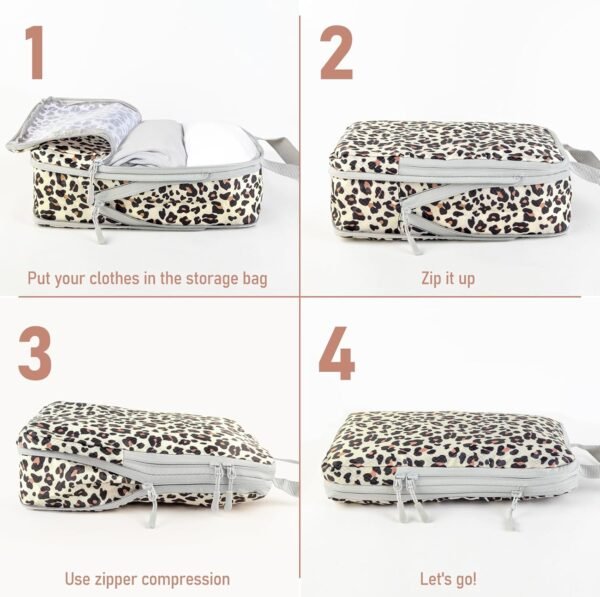 4-Piece Packing Cube Set - Lightweight Luggage Organizers for Travel, Vacation and Suitcases - Durable Accessories with Compression - Image 3