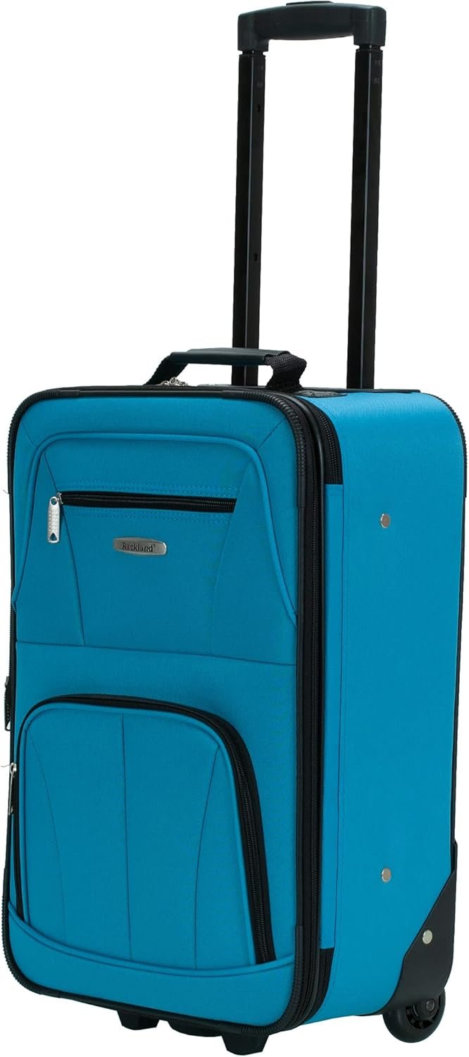 Rockland Journey Softside Upright Luggage Set,Expandable, Turquoise, 4-Piece (14/19/24/28) - Image 9