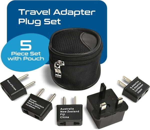 Ceptics International Worldwide Travel Plug Adapter 5 Piece Set, Great for Cell Phones, Battery Chargers, Laptops to Work in Most Countries - Image 6